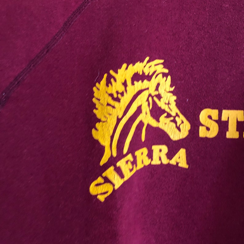 Vintage Sierra Stallions varsity raglan burgundy sweatshirt Made in usa image 4