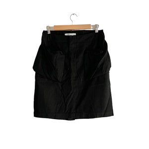 Miu Miu SS 2001 pre owned vintage cotton black cargo mini skirt