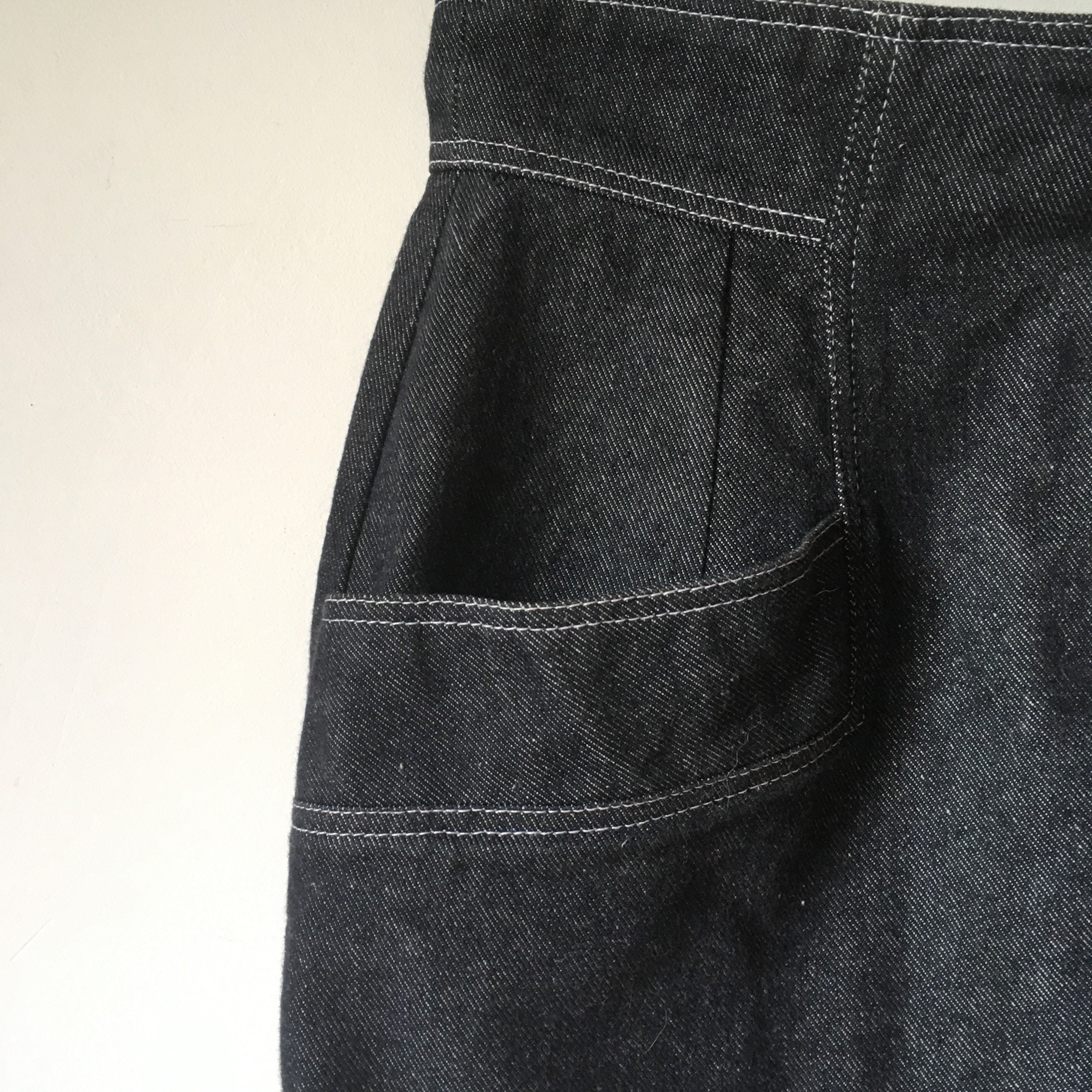 GUY LAROCHE Vintage Black Denim Skirt 80s - Etsy