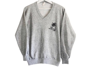 Vintage 70s Fort Lauderdale Souvenir heather grey printed sweatshirt  Made in usa • palm tree