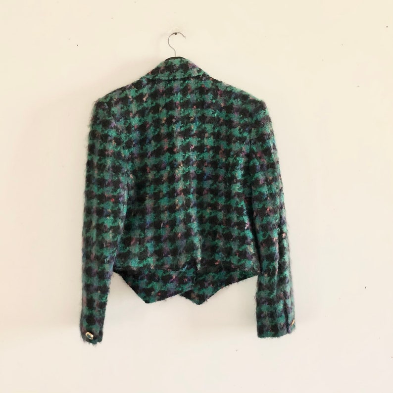 LOUIS FERAUD vintage mohair tartan blazer French designer Luxe image 4