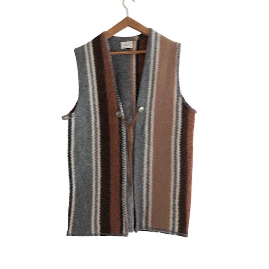 Benetton Chaleco De Pata De Gallo Chaleco Negro Niña Chaleco De