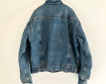 Valentino Vintage Winter Lined Denim Jeans Jacket • Oversize