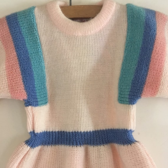 70s baby Marese knit wool dress Sz 3M • vintage n… - image 3