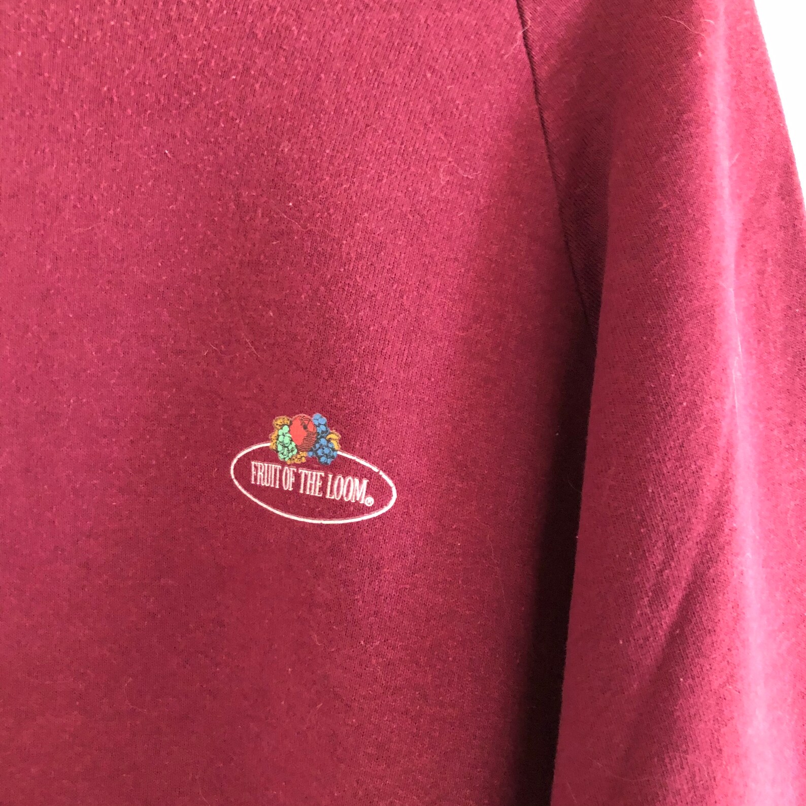 Vintage Fruit of the Loom Rare Design Burgundy Raglan 80s Etsy