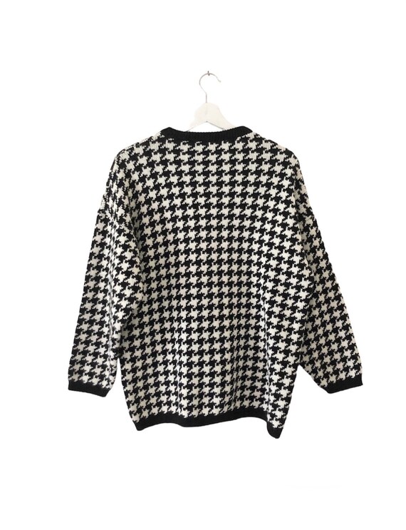 Vintage wool houndstooth black and white Italian … - image 2