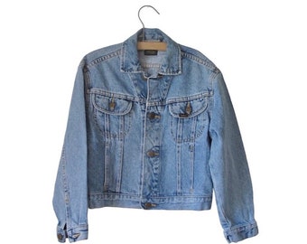 Kid's Sz. 12 | Vintage LEE Patd 153438 Blue Denim Trucker Jean