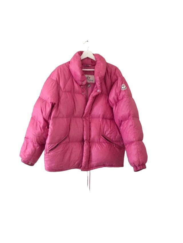 MONCLER Grenoble Vintage 80s Rare Hot Pink Goose Down Raglan