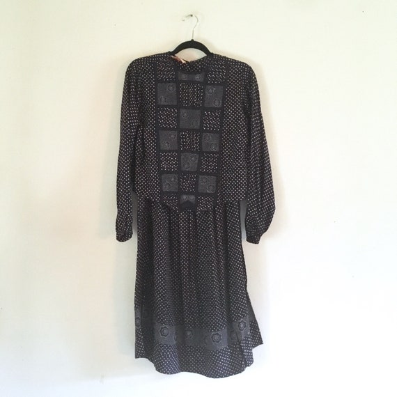 René Derhy vintage suit top and skirt navy blue fl