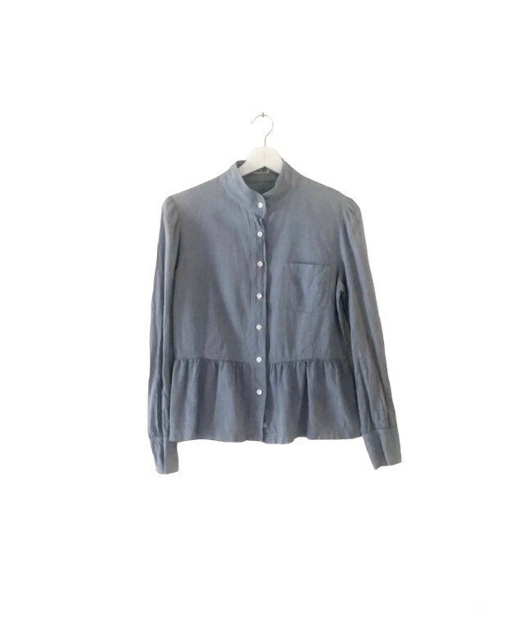 Miu Miu Blue Chambray Blouse Vintage 2000s - Etsy Denmark