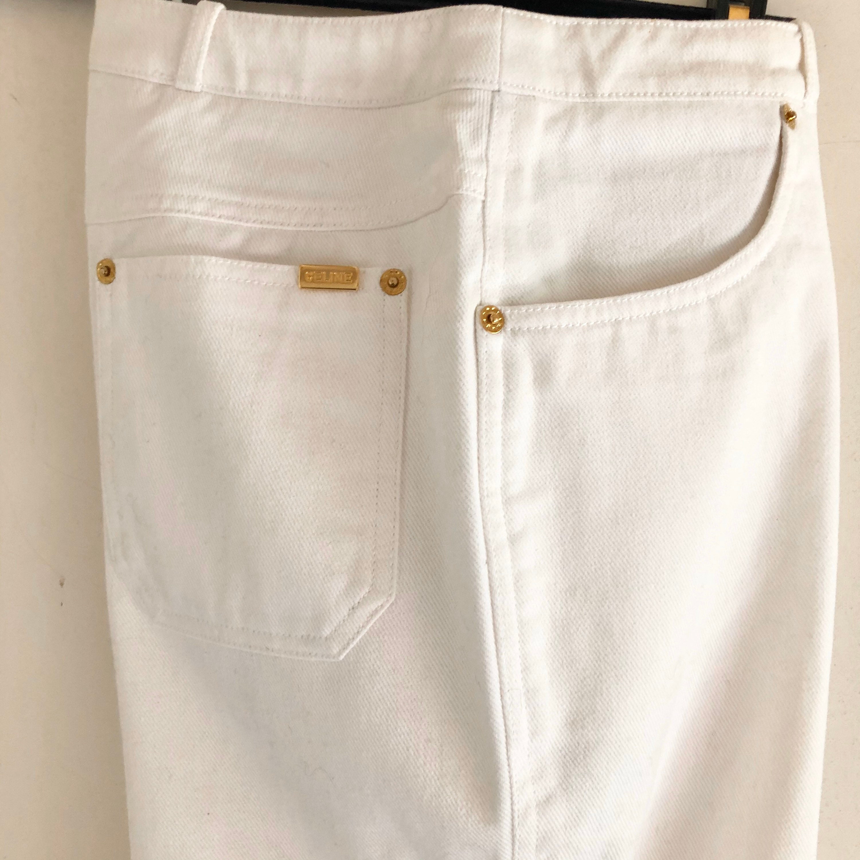 CELINE White Denim Vintage Jeans - Etsy