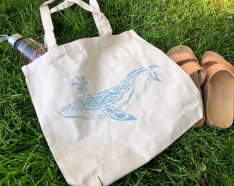 3045 Sea Animal Custom Travel Overnight Bag for Boys or Girls Personalized Whale Canvas Tote Bag Ocean Reusable Tote