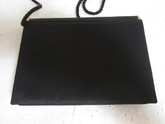 Black fabric purse, cross body, cocktail purse, c… - image 6