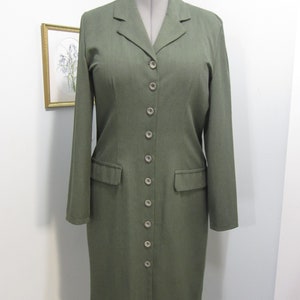Vintage ladies dress, UK Size 14, shirt dress, front button opening