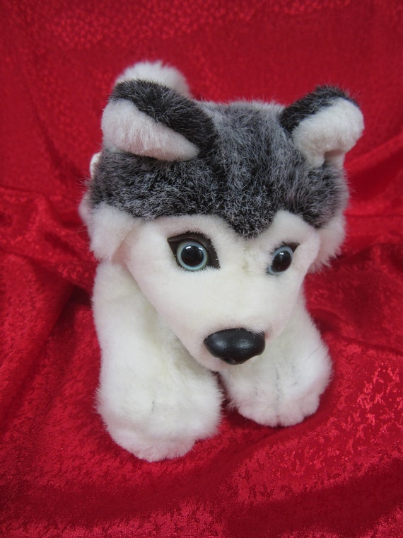 Toys R Us Siberian Husky Plush 15 Realistic Puppy Dog Stuffed Animal SOFT