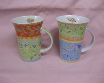 Maxwell Williams Polka Dot Tea Cup & Saucer Set Pink White Porcelain 8 Piece Set