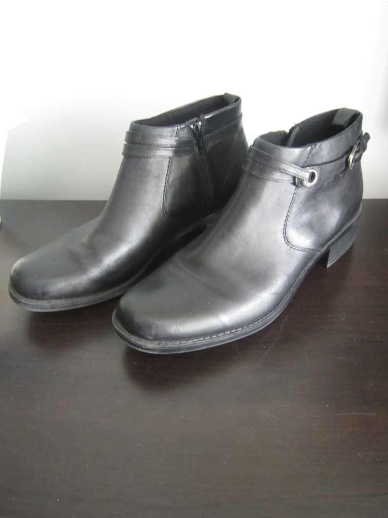 clarks leather side zip ankle boots