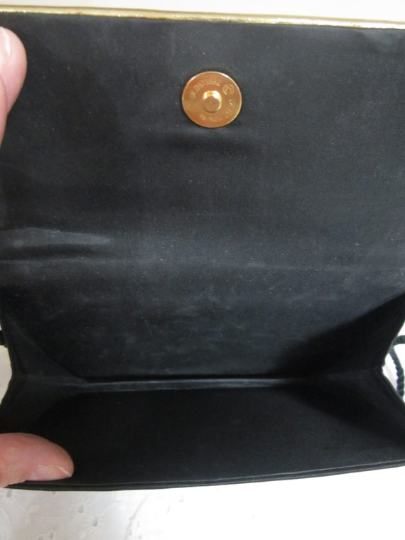Black fabric purse, cross body, cocktail purse, c… - image 5