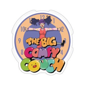 The Big Comfy Couch Loonette Clock Rug Stretch Kiss-Cut Sticker