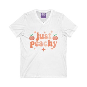Just Peachy Atlanta Georgia Short Sleeve Unisex V-Neck Tee