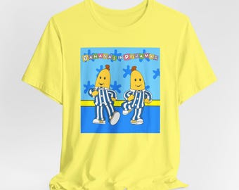 Bananer i pyjamas Australiensisk retro-TV-serie med logotyp och tapet Unisex Bella+Canvas kortärmad t-shirt