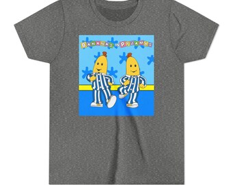 Bananer i pyjamas Australiensisk retro-TV-serie med logotyp och tapet Unisex Bella+Canvas kortärmad t-shirt för ungdomar