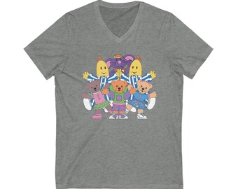 Bananer i pyjamas / Pyjamas Australiensk retro 90-tals TV-serie Unisex kortärmad t-shirt med V-ringning