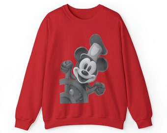 Steamboat Willie Black and White Iconic Boat Scene Unisex Crewneck Sweatshirt