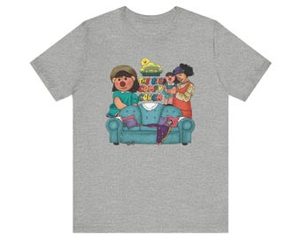 Die große bequeme Couch Retro TV-Charaktere und Couch Unisex Bella + Canvas Kurzarm-T-Shirt