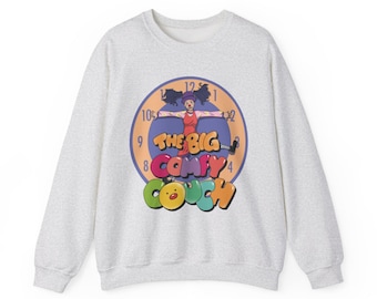 The Big Comfy Couch Loonette kloktapijt stretch retro tv, uniseks Heavy Blend™-sweater met ronde hals