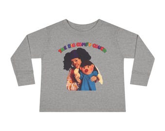 Die große, bequeme Couch Retro TV Loonette und Molly sagen Hallo Kleinkind-Langarm-T-Shirt