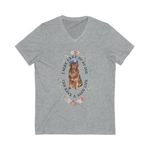 Short Sleeve I Work Hard So My Dog (Newfoundland) Can Have a Good Life V-Neck Unisex Tee