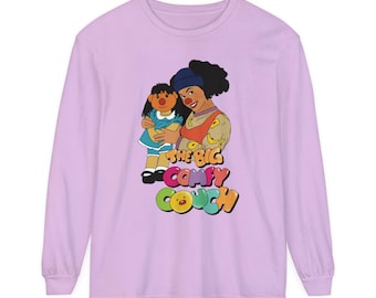 Die große bequeme Couch Retro TV Unisex Comfort Farben Langarm-T-Shirt