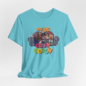 The Big Comfy Couch Live Cast on Couch with Logo Unisex Bella+Canvas Short Sleeve Tee