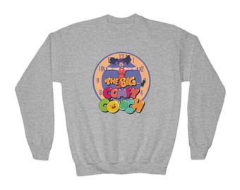 The Big Comfy Couch Loonette Clock Rug Stretch Retro TV Unisex Heavy Blend™ Youth Crewneck Sweatshirt