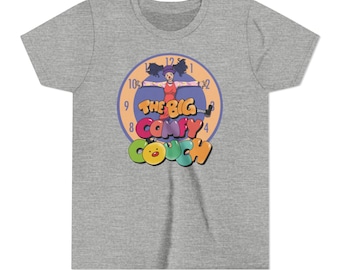 The Big Comfy Couch Loonette Clock Rug Stretch Retro TV Unisex Bella+Canvas Youth Short Sleeve Tee