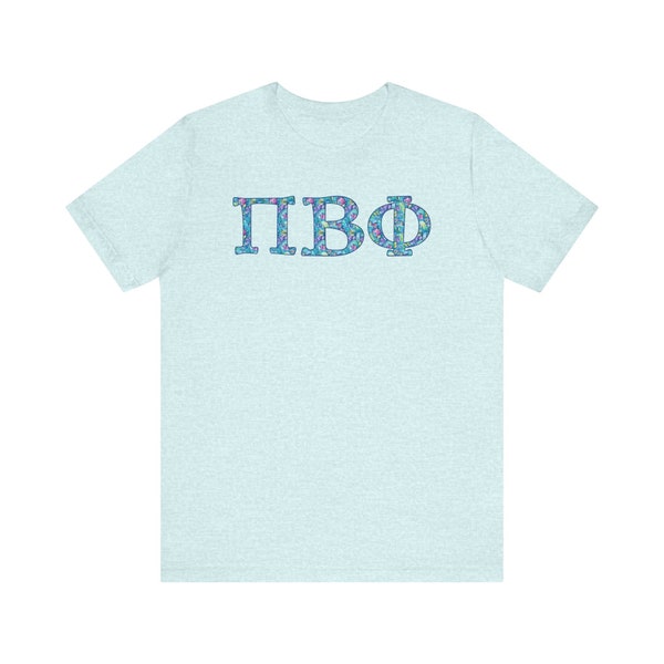 Pi Beta Phi Watercolor Paisley Sorority Girl Unisex Bella+Canvas Short Sleeve Tee