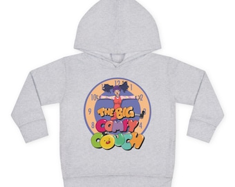 Sudadera con capucha de forro polar unisex para niños pequeños con diseño de Loonette, reloj, alfombra elástica y retro de TV