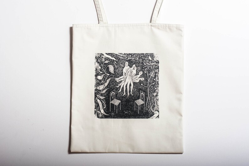 Tote bag with original silkscreen printed design