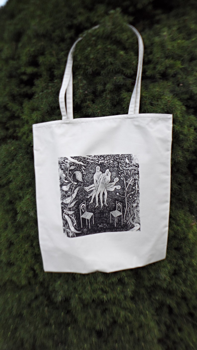 Tote bag with original silkscreen printed design