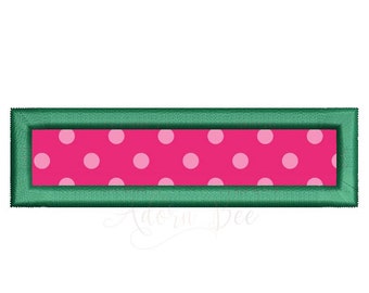 Rectangle Applique Embroidery Design - 12 Sizes - Rectangle Name Frame - dst exp hus jef pes vip vp3 xxx - Instant Download