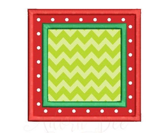 Double Square Applique Embroidery Design - 7 Sizes - Square Monogram Frame Border - dst exp hus jef pes vip vp3 xxx - Instant Download