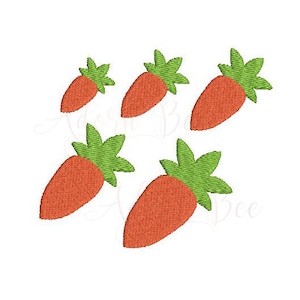 Mini Carrot Embroidery Design - 5 Sizes - Spring Easter Garden Food - dst exp hus jef pec pes sew shv vip vp3 xxx - Instant Download