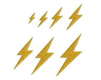 Mini Lightening Embroidery Design - 7 Tailles - Electric Bolt Superhero Power Flash - dst exp hus jef pes vip vp3 xxx - Téléchargement instantané