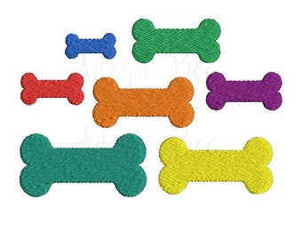 Mini Dog Bone Embroidery Design - 7 Sizes - dst exp hus jef pes vip vp3 xxx - Instant Download