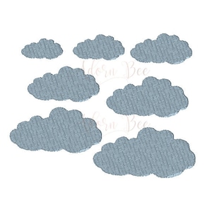 Mini Cloud Embroidery Design - 7 Tailles - Weather Sky - dst exp hus jef pec pes sew shv vip vp3 xxx - Téléchargement instantané