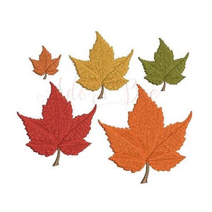 Autumn Leaf Embroidery Design - 5 Sizes - Fall Thanksgiving - dst exp hus jef pec pes shv vip vp3 xxx - Instant Download