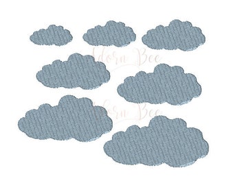 Mini Cloud Embroidery Design - 7 Sizes - Weather Sky - dst exp hus jef pec pes sew shv vip vp3 xxx - Instant Download