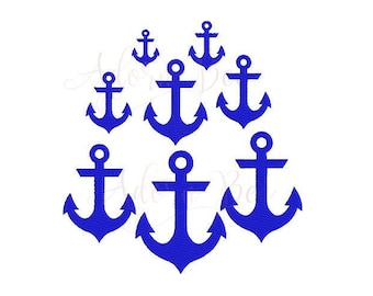 Anchor Embroidery Design - 8 Sizes - Beach Nautical Boat Anchor - dst exp hus jef pec pes shv vip vp3 xxx - Instant Download