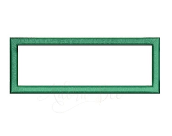 Rectangle Applique Embroidery Design - 12 Sizes - Rectangle Shape Name Frame - dst exp hus jef pes vip vp3 xxx - Instant Download